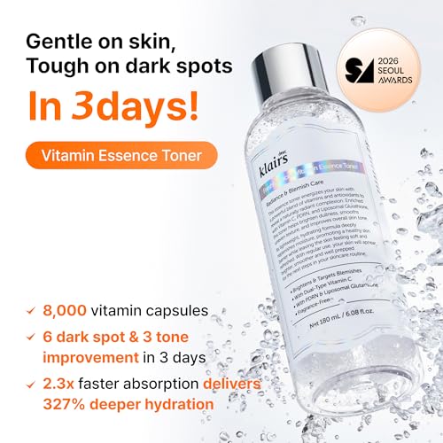 Image of Dear, Klairs Freshly Juiced Vitamin Essence Toner 180ml | Brightening & Hydrating Face Toner | Korean Skincare for Dull & Sensitive Skin