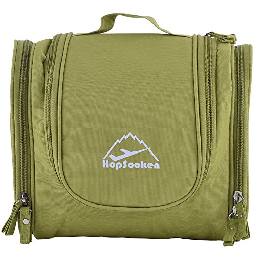 Hopsooken Portable Hanging Toiletry Bag Travel Organizer Cosmetic Bag for Women Makeup Men Shaving Kit