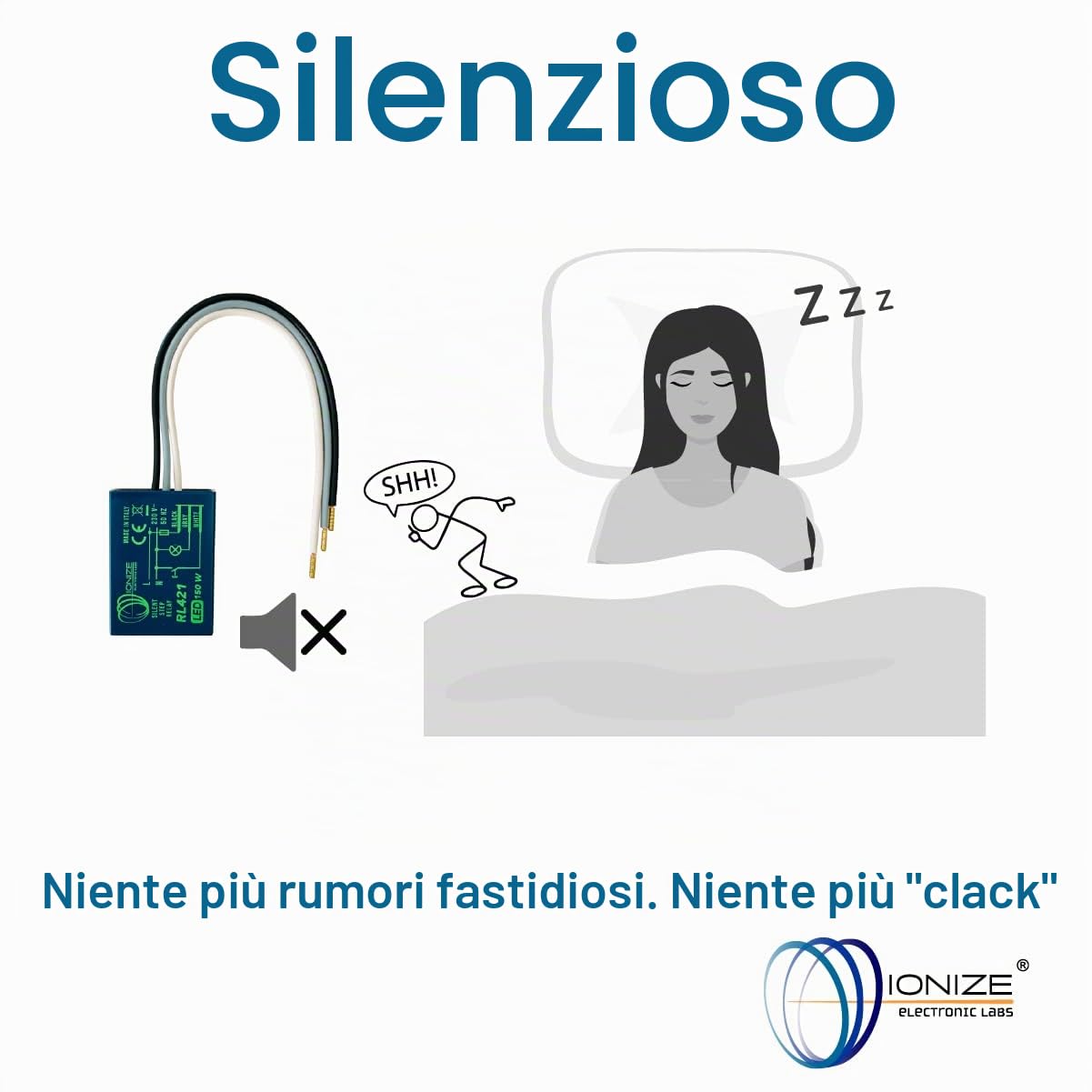 IONIZE RL421 - Relè passo-passo elettronico silenzioso 220V