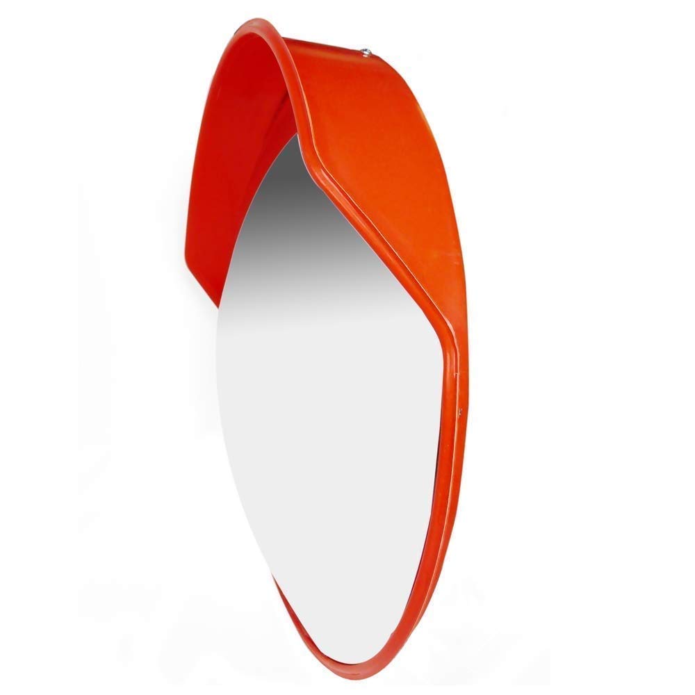 Specchio di sicurezza del traffico Specchio Di Sicurezza Rotondo Arancione Segnale Stradale Lente Grandangolare Specchio Convesso Curvo for Il Traffico, Parcheggio Applicabile Da 45 Cm E Collisioni Ad
