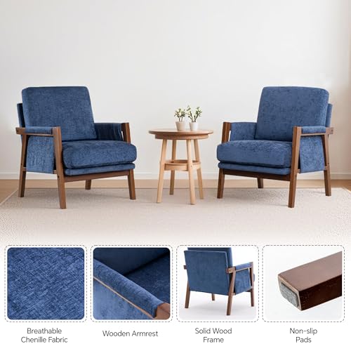 Sillón Plegable Chenille Azul Marino miniatura 5