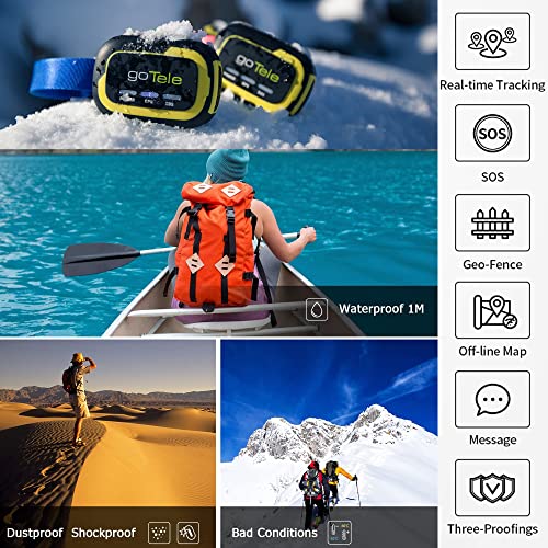 GoTele GPS Tracker - Wander & Outdoor Gerät für Jagd, Kinder und Haustiere - Echtzeit-Tracking, SOS, Geo-Zaun, Kein Netzwerk Erforderlich (2 Pack)