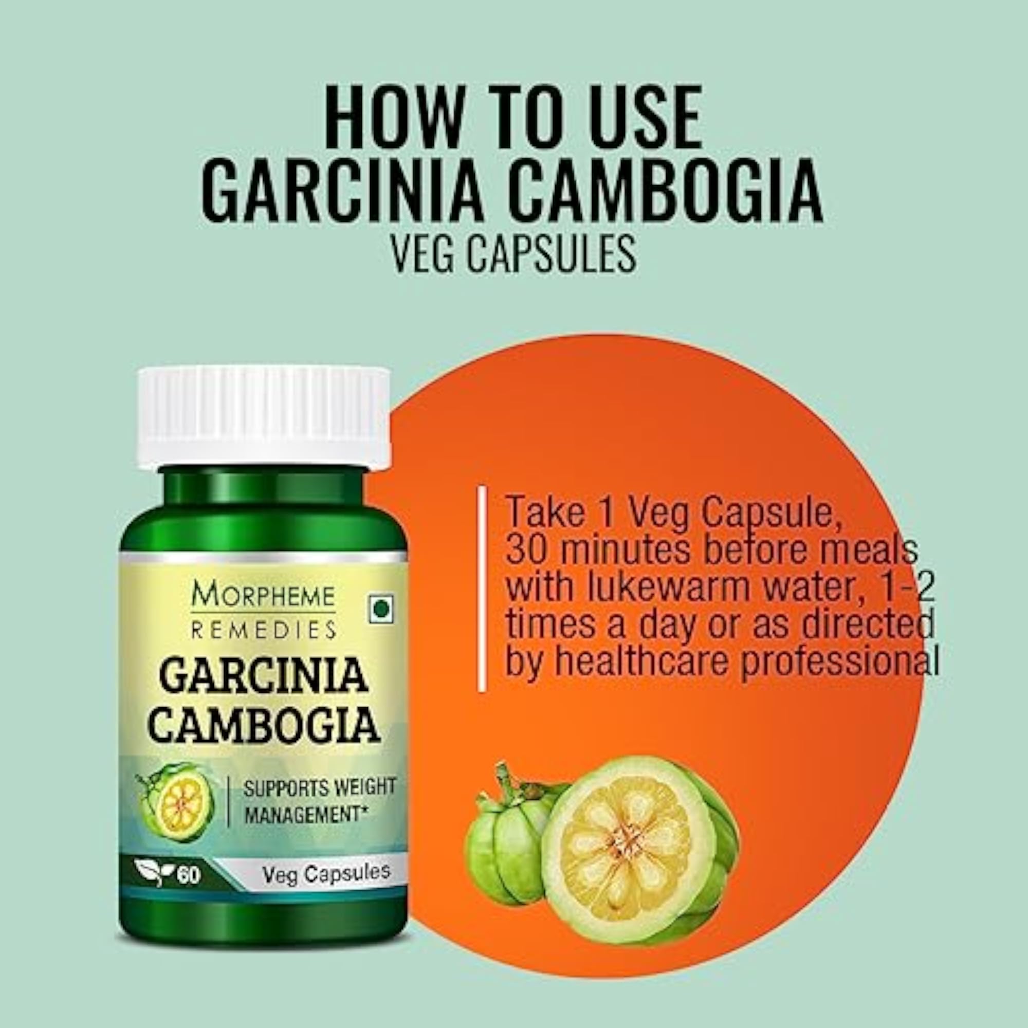 Garcinia Cambogia Veg Capsules, 60 Count, Weight Management