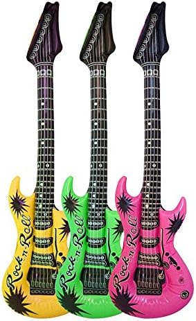 2 x MunchieMoosKids Inflatable Guitar 106cm Party Accessory