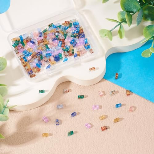 Perles rectangulaires en verre à 2 trous pour corriger les bracelets