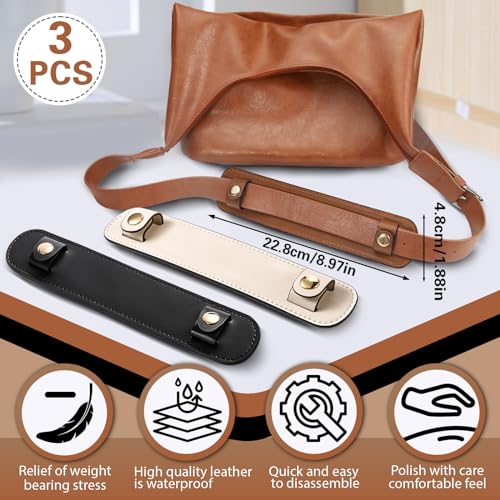 3Pcs Removable Leather Shoulder Strap Pad Replacement Pressure Relief Cover for Women Tote Bag Handbag Purse Backpack2