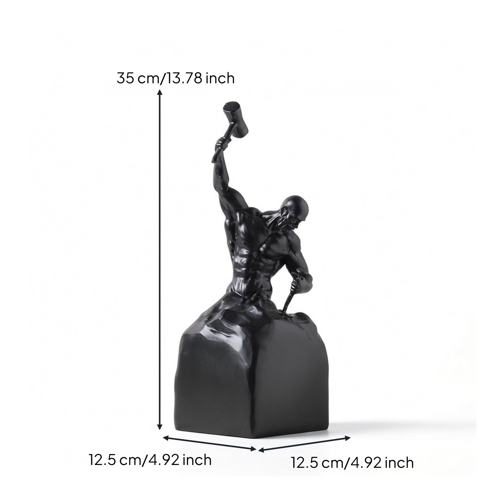rockible Escultura Figura Humana Figura corativa Artística Escultura Humana para Oficina, Negro, 12.5 12.5 35cm