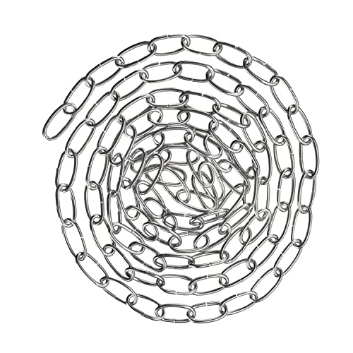 Image of Aspen Creative 21110-71, Steel 10 Feet Heavy Duty Chain for Hanging Up Maximum Weight 40 Pounds-Lighting Fixture /Swag Light /Plant in Chrome. 11 Gauge.