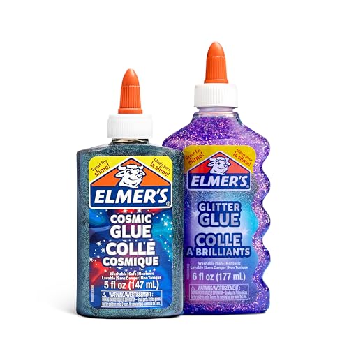 Image of Elmer's Eclipse Slime Kit, Slime Supplies Includes Cosmic Glue, Purple Glitter Glue, Original Activators and Crunchy, 4 Count