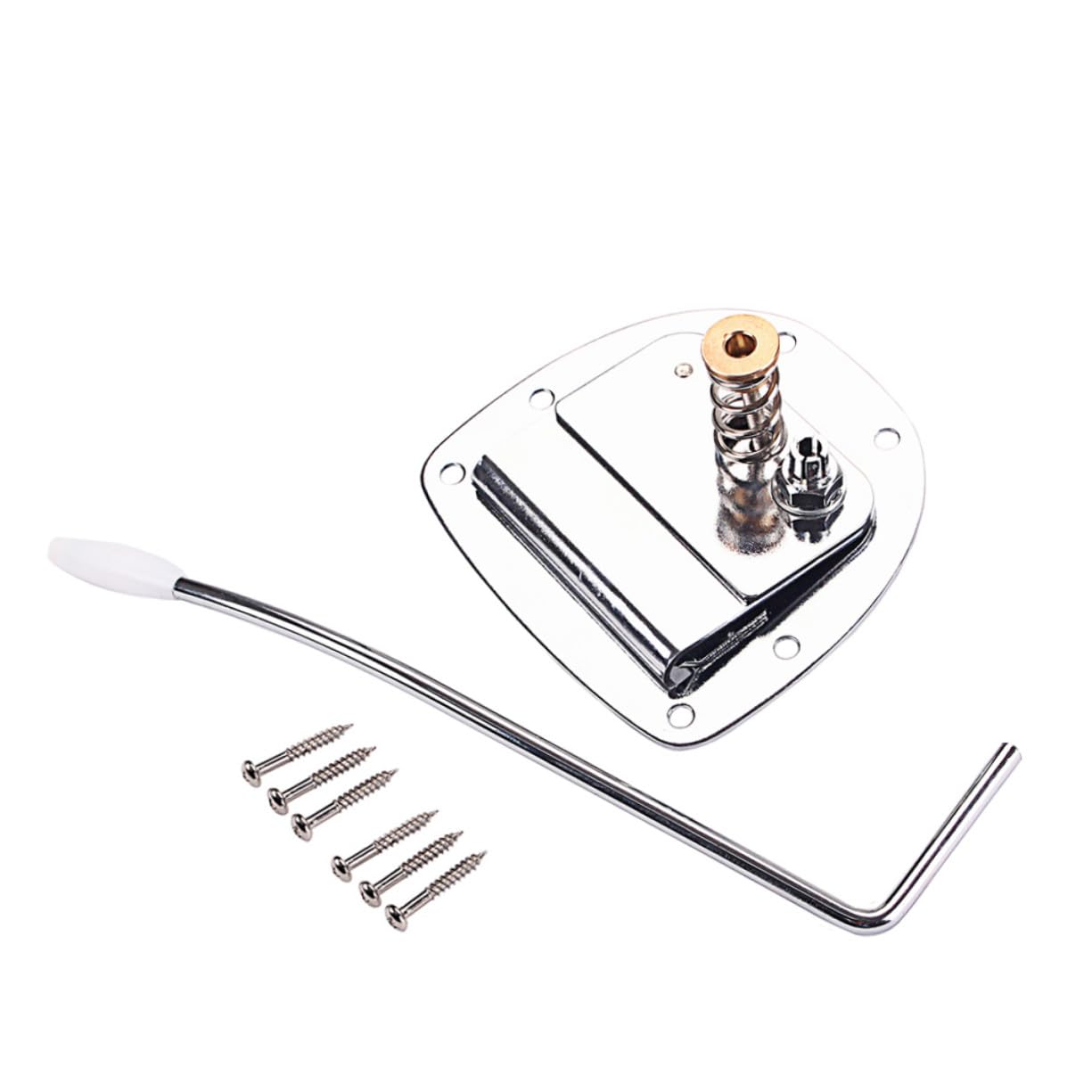 Puente de Trémolo para Guitarra Eléctrica Jazz Master Sistema Ajustable Repuesto Duradero Compatible con Mustang y Guitarras Clásicas Color Plata