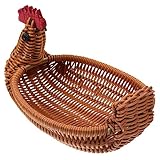 Holibanna Geflochtener Rattankorb Servierkorb Für Lebensmittel Gemüsekorb Aufbewahrungskorb Aus Natürlichem Material Geeignet Für Obst Brot Und Snacks