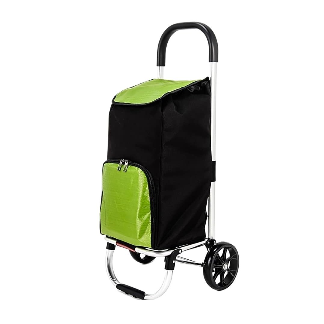 shopping trolleys. with 2 Big Wheels Large 37L Detachable Trolley Bag for Supermarket Travel Grocery(Green)