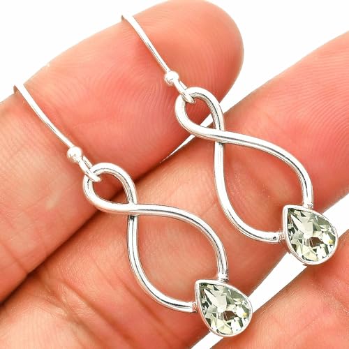 Natural Multi Stone Pear Shape 925 Silver Earrings DGE1077 E-12363