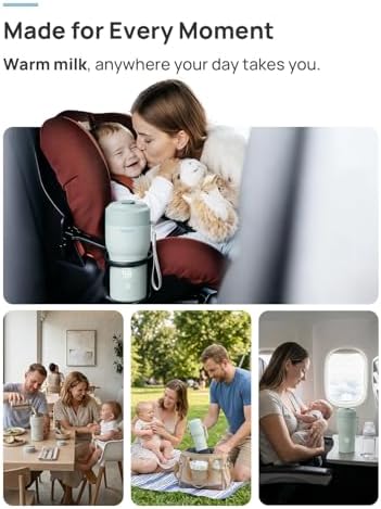Papablic 2X Faster Portable Baby Bottle Warmer for Travel Pro, Mint Green - 3
