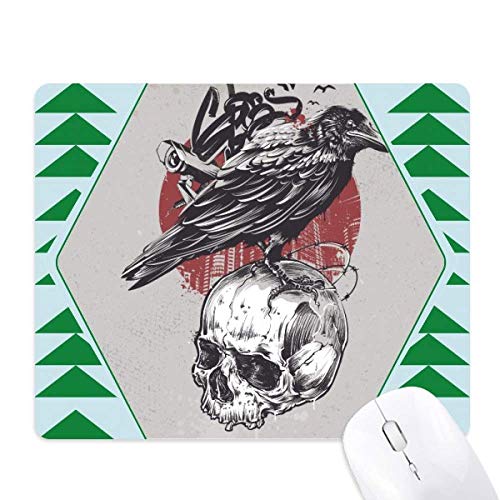 Tapis de souris illustration tatouage prêtre et corbeau en caoutchouc qualitatif