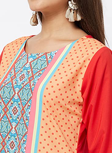 Image of LookMark Womens Printed Crepe A-Line Kurti (Pack of 2 Kurti)