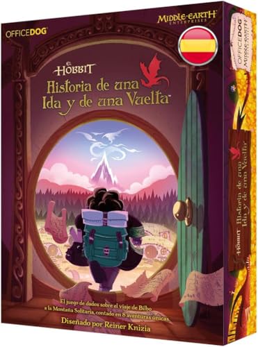 Asmodee El Hobbit: Historia de una IDA y de una Vuelta, Juego Familiar para 1 a 4 Jugadores a Partir de 10 años, Juego de Dados competitivo y narrativo en la Tierra Media, Español