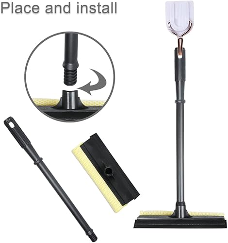 Miniatura 3 de MULING Window Squeegee Cleaning Tool 2 in 1 Window Cleaning Car Squeegee Windshield Cleaning Sponge and Rubber Squeegee (Yellow)