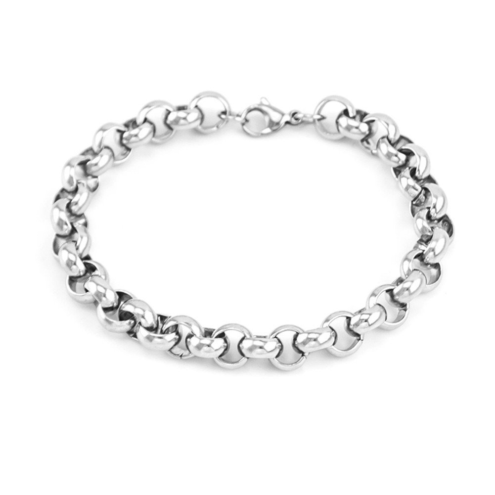 Rolo Chain Stainless Steel 6mm Men Bracelet Cable Wheat O Link DIY Jewellery Length 8.5 Inches