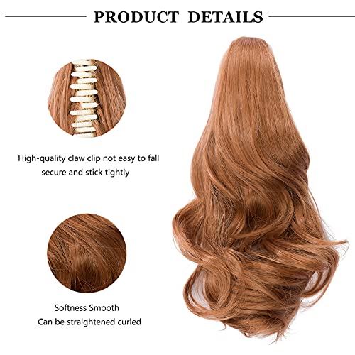 Cybelleza Clip in Ponytail Extension 12 Inch Claw on Short Cute Pony Tails Hairpieces Synthetic Fake Ponytail Curly Ponytail Natural Wavy Hairpiece for Women - Image 2