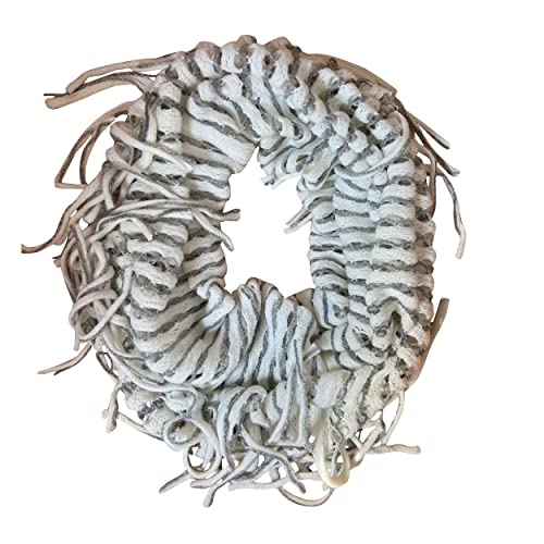 1Women's Winter Warm Fashion Fringe Net Tassel Neck Cozy Knit Cable Infinity Loop Cowl Scarf