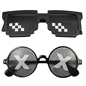 Carnavals Feest Halloween Bril Accessoire Voor Carnaval Zonnebril Voor Festival Feest 2 Paar PixelmozaïEkglazen, Kerst…