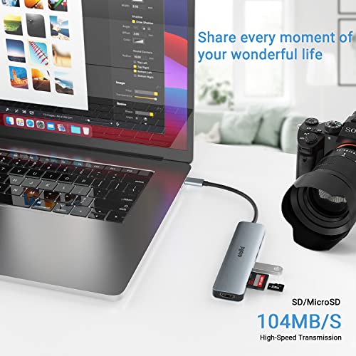 Usb C Hub, Atolla 7-In-1 Usb C Adapter With 4K Usb C To Hdmi, 100W Power Delivery Port, 3 Usb 3.0 Ports, Sd/Tf Card Reader, Usb C Dock For Macbook Pro (Thunderbolt 3) & Other Usb Type-C Laptop #TOP4