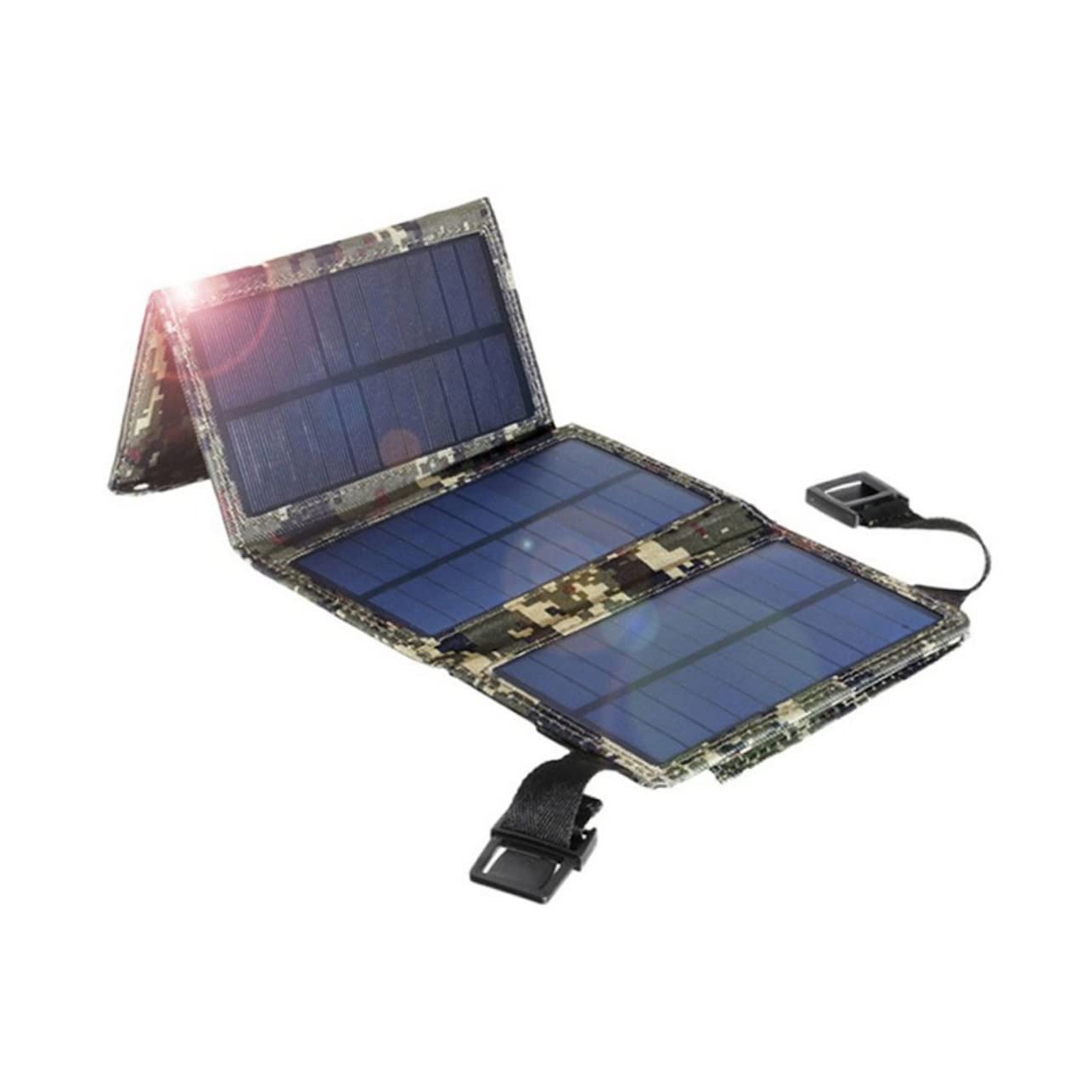 PartyKindom Cargador Solar Portátil USB Plegable para Móviles Energía Renovable para Viajes Barcos y Camping