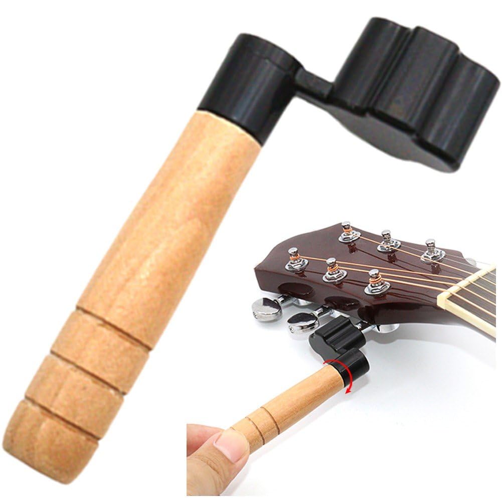 Casiler Black String Winder Guitar Pickup Winder Multifunctional Professional Guitar Peg Replacements Tool For Banjo Mandolin
