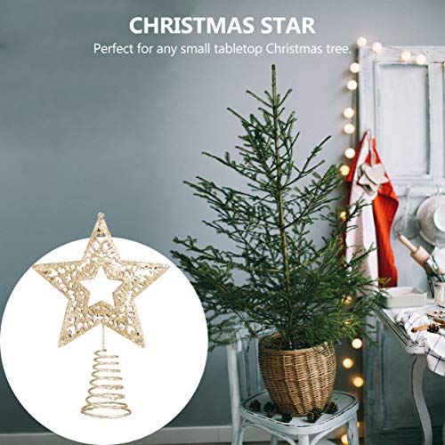 Amosfun Enfeite de Estrela de Ferro para Enfeite de Ãrvore de Natal Dourado Brilhante para Enfeites