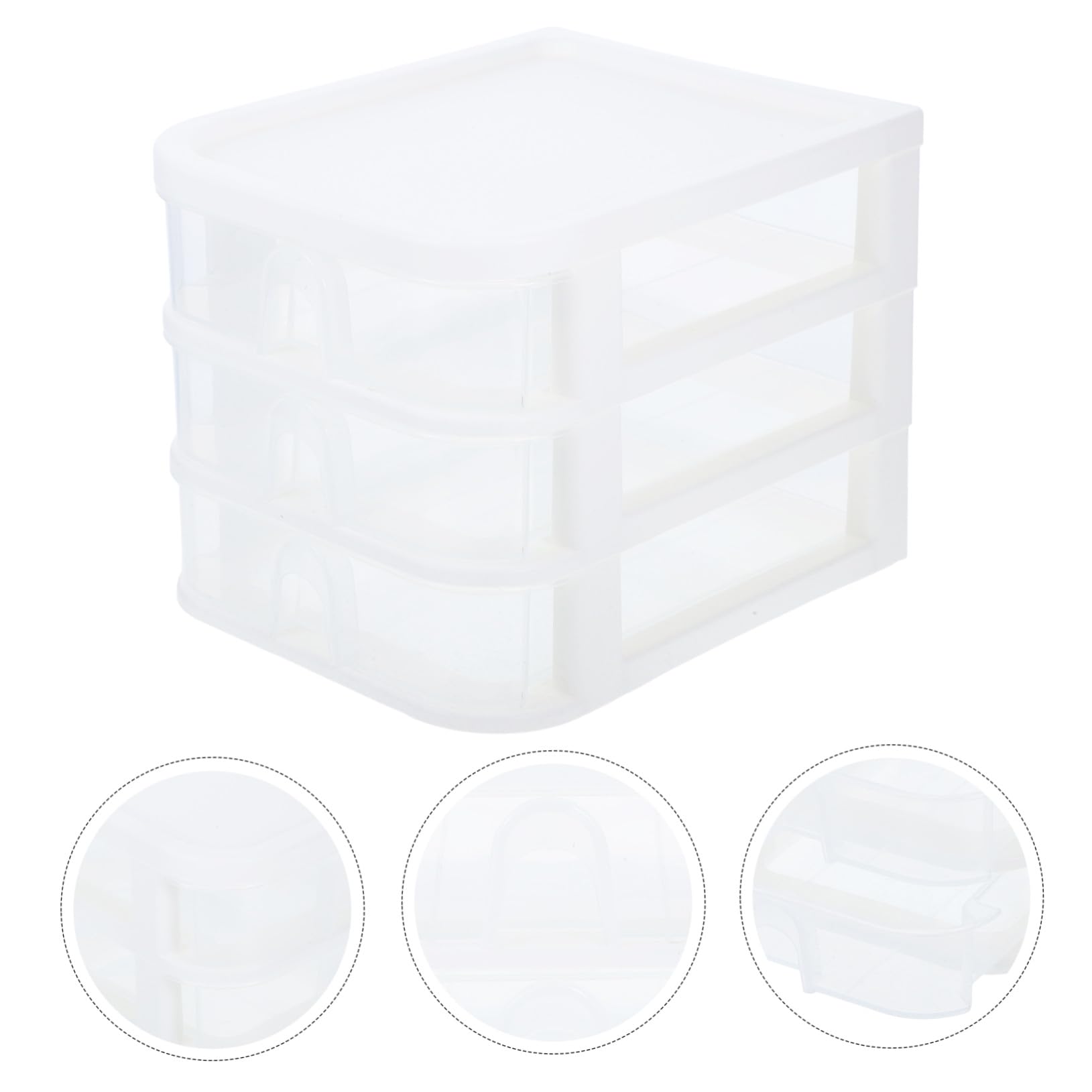 Organizador Escritorio Transparente con Cajones Deslizantes Caja Almacenamiento Plástico para Oficina Organizador Compacto para Objetos Almacenamiento Ordenado Fácil