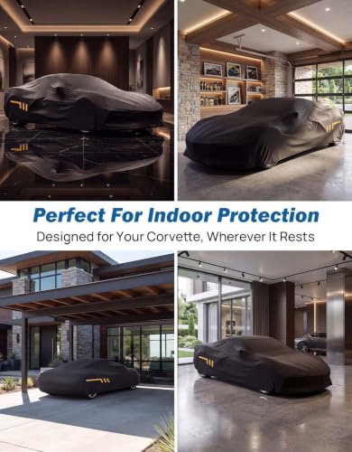Image of JOYTUTUS Indoor Stretch Car Cover for 2020-2026 Corvette C8 Stingray Z06 | Ultra-soft Stretch Milk Silk Glides Over Paint to Prevent Scratches Custom Contours Indoor Car Cover