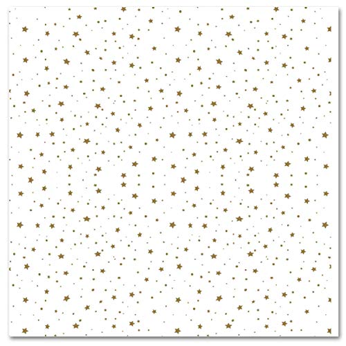 LA PAJARITA 50 Servilletas Navidad decoradas con estrellas doradas Airlaid STARRY 40x40cm Servilletas para Navidad Oro