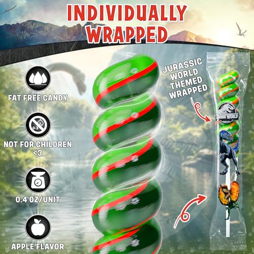 Image of Jurassic World Lollipops Swirl 20pk - Jurassic World Candy