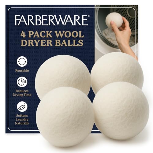 Image of Farberware Wool Dryer Balls, 4-Pack, Reusable