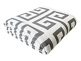 Soft Cotton Knit Throw Blanket | Greek Key 50