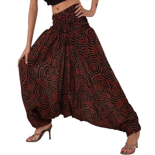 Man & Woman Cotton Jalebi Harem Pant Alibaba Baggy Bohemian Yoga Pants (Brown Jalebi)-image-20