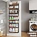 8 Tier Over The Door Pantry Organizer, 2 IN 1 Wall Mount or Metal Hanging Spice Rack for Pantry Organizers and Storage, Seasoning Shelves，Adjustable Basket with Hooks for Kitchen Cabinet and Closet