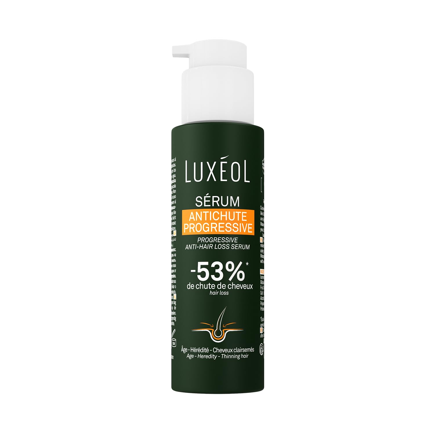 LUXEOL - Sérum Cheveux Antichute Progressive - Âge, Hérédité, Clairsemés - 3669 Cheveux Sauvés de la Phase de Chute* - 96% D'Ingrédients D'Origine Naturelle - Sans Silicones - Made In France - 100 ml