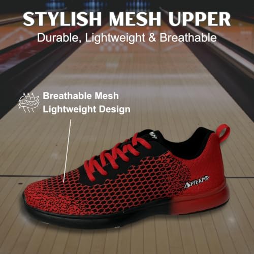 Image of Pyramid Men's Path Lite Seamless Mesh Bowling Shoes - Lightweight Seamless Design, Athletic Fit, Breathable Knit Upper, Universal Slide Soles