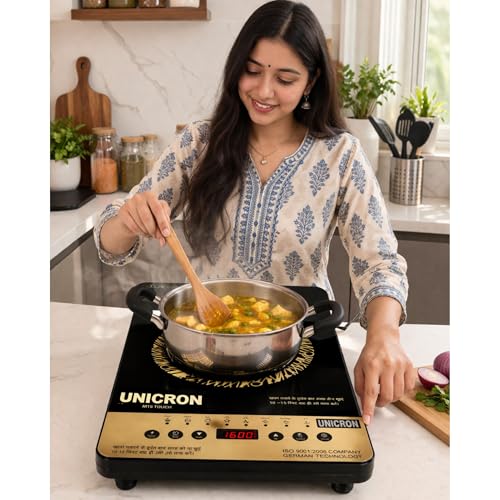 Image of UNICRON 2000 Watts Cooktop | Preset Indian Menu Options & Timer | Compatible With Metal Cookware With Flat Surface