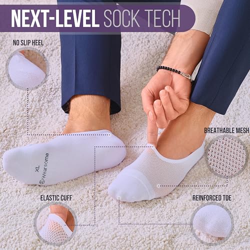 No Show Socks Men & Women - Non Slip Short Socks Low Cut Ankle No See Invisible in Loafer Sneaker Boat, 6 Pack2