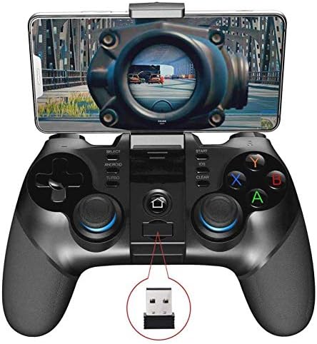 PG-9156 Wireless4.0+2.4G Wireless Gamepad Trigger Pubg Controller Mobile Joystick Compatible iOS/Android Devices Mobile Phone Tablet(Play Straight)