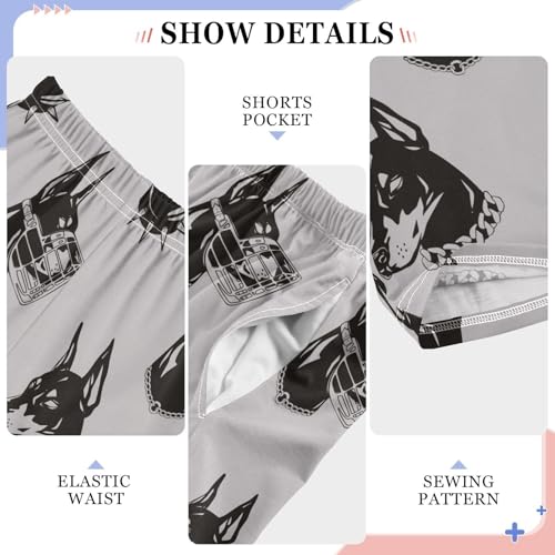 ZZKKO Doberman Dog Spiked Chain Collar Boys Pants for Kids Jogger Pants with Pockets S-XL4