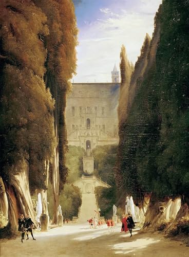 Cuadro en lienzo Carl Blechen Villa Este de 60x90cm para decoración de paredes de oficina
