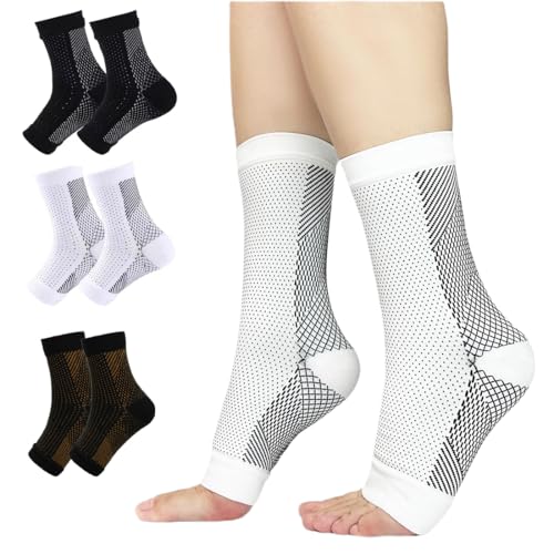 3 paia di calzini per fascite plantare, sollievo da tendinite d'Achille, gonfiore, tendine d'Achille e caviglia Brace Sleeve con compressione efficace dolore articolare piede sollievo dal dolore dello