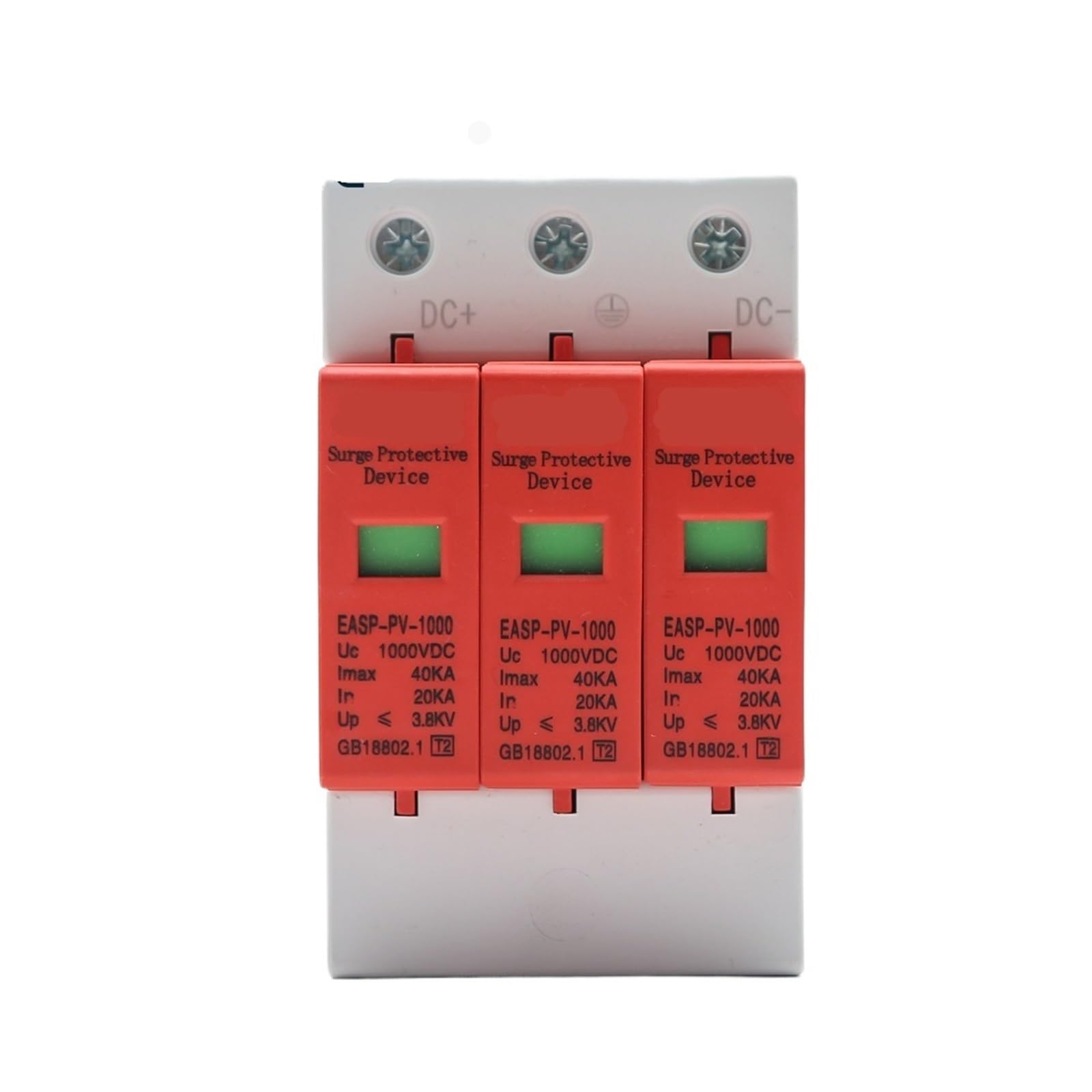 Protector contra sobretensiones y pararrayos Dispositivo de protección contra sobretensiones SPD 3P DC 500 V 800 V 1000 V 20~40 KA, pararrayos y for Sistemas fotovoltaicos domésticos(DC 800V)