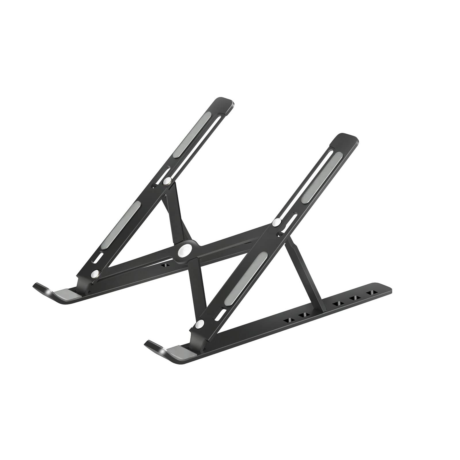 Portable del soporte del ordenador portátil, Soporte Plegable De Aluminio for Computadora Portátil Con Ventilación Ajuste Altura Y Bolsa Mano Negro Blanco(Nero)