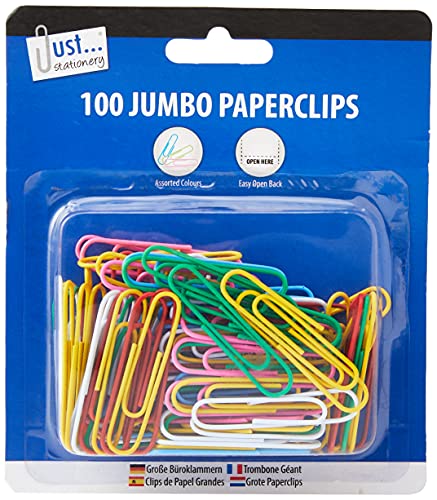 Just stationery Jumbo Paperclip (Pack of 100) Multi 9195