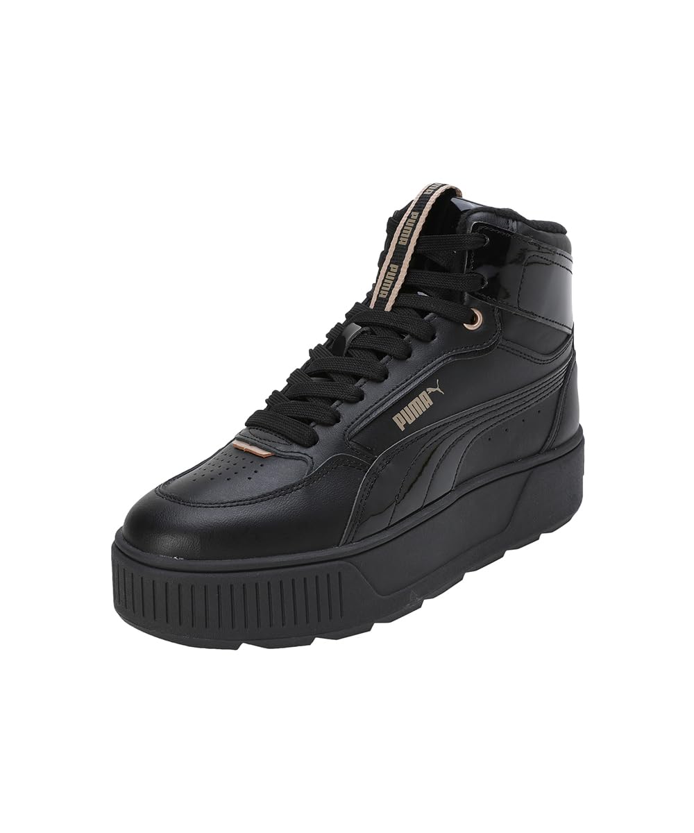 PUMA Karmen Rebelle Mid WTR Damen-Sneaker, Puma Schwarz PUMA Schwarz PUMA Gold, 39 EU